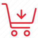 arrow, basket, buy, cart, ecommerce, outline, shopping