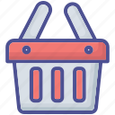 empty shop baskets, retail, shopping, shopping carts, icon set, online shopping, e-commerce, digital commerce, basket symbols