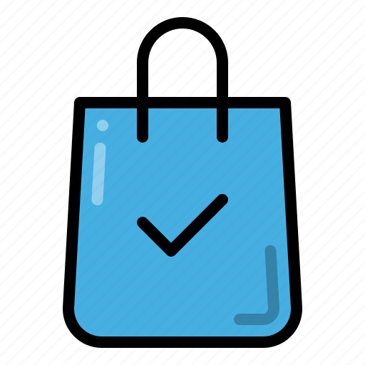 Shopping bag check, shopping bag, ecommerce, check icon - Download on Iconfinder