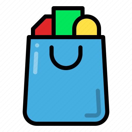 Shopping bag full, shopping bag, ecommerce, store icon - Download on Iconfinder