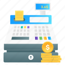 cash register, pos, cash till, point of service, invoice machine