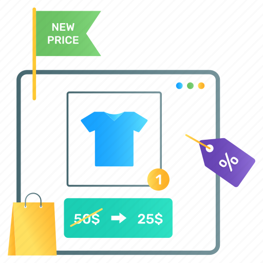 Shopping app, new discount, online buying, ecommerce, new price icon - Download on Iconfinder