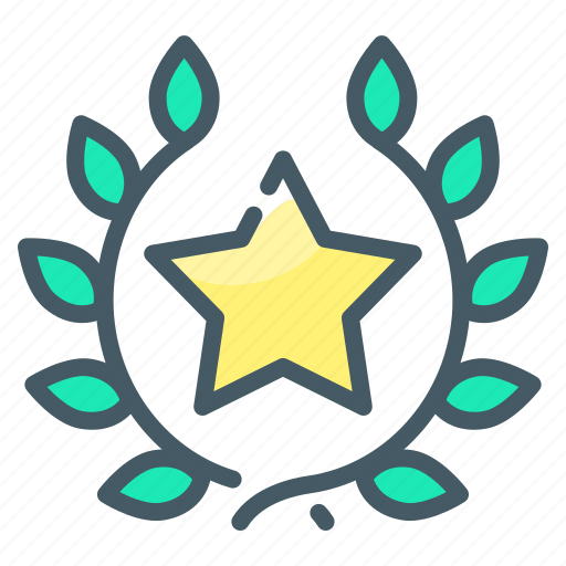 Laurel, premium, premium product, prize, product, star, wreath icon - Download on Iconfinder