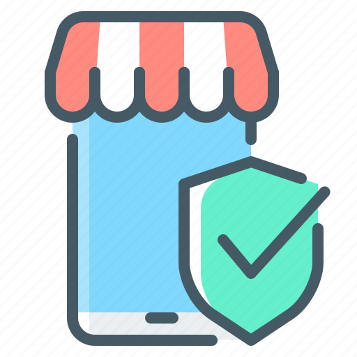 Ecommerce, mobile, mobile store, protection, safety, shield icon - Download on Iconfinder