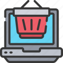 basket, computer, ecommerce, laptop, shopping