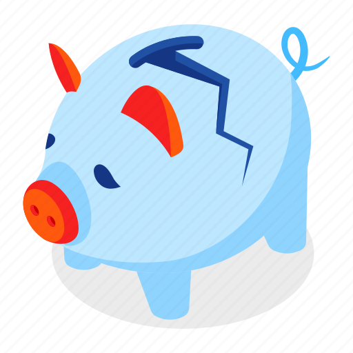 Piggy, bank, coin, cracked icon - Download on Iconfinder