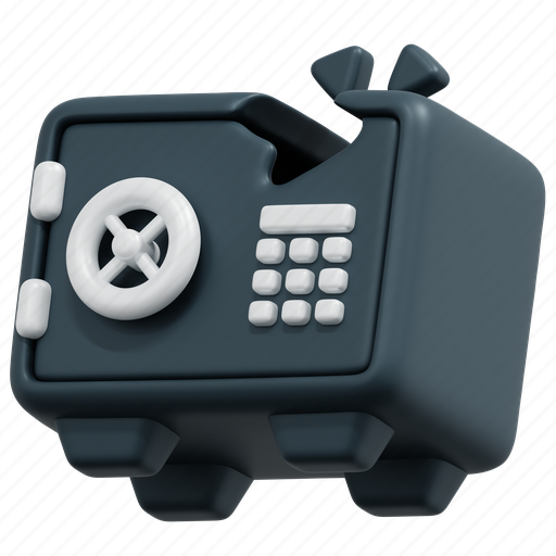 Safebox, broken, deposit, economic, crisis, economy, financial 3D illustration - Download on Iconfinder