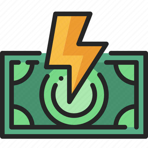 Bankruptcy, bank, economic, crisis, bolt, money icon - Download on Iconfinder