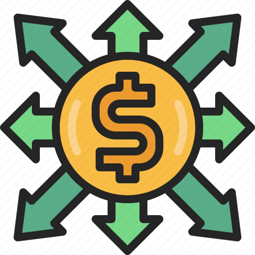Money, flow, cash, transfer, finance, coin, distribute icon - Download on Iconfinder