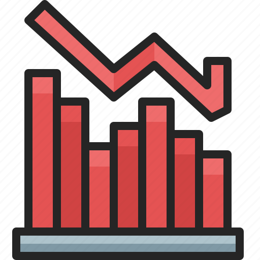 Recession, graph, chart, fall, decrease, crisis, bar icon - Download on Iconfinder
