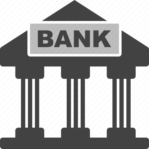 Bank, banking, building, finance, financial, money icon