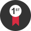 award, first, number, one, place, ribbon, top, 1 