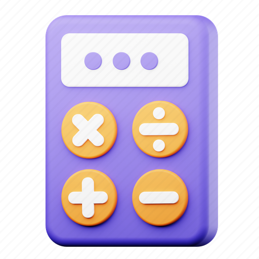 Calculator, accounting, business, education, calculation, math 3D illustration - Download on Iconfinder