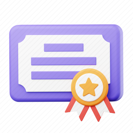 Certificate, diploma, school, award, winner, trophy, education 3D illustration - Download on Iconfinder