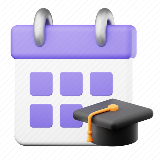 Graduation date, graduation, graduate, calendar, event, education 3D illustration - Download on Iconfinder