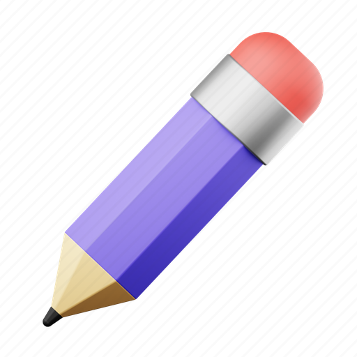 Pencil, writing, write, education, edit 3D illustration - Download on Iconfinder