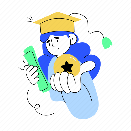 Scholar award, scholarship, student award, graduate student, convocation icon - Download on Iconfinder