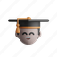 graduate, emoji, graduation, success, joy, smile, study, degree, celebration 