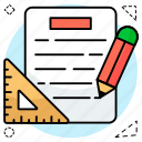 drafting, protractor, pencil, geometry, stationery