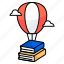 parachute, books, textbooks, guidebooks, notebooks, handbooks 