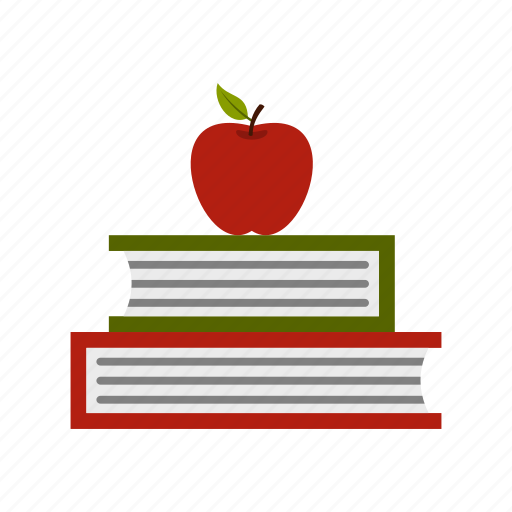 Apple, book, college, education, knowledge, school, stack icon - Download on Iconfinder