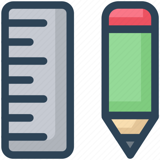 Draw, education, measure, pencil, ruler, school icon - Download on Iconfinder
