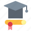 cap, diploma, education, graduation 