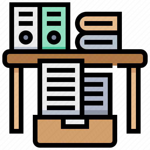 Archives, desk, document, education, table icon - Download on Iconfinder