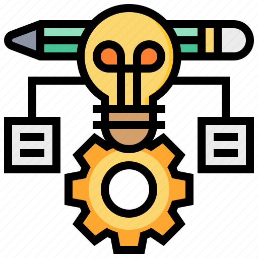 Gear, idea, innovation, knowledge, pencil icon - Download on Iconfinder