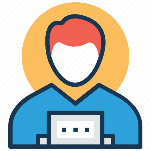 Computer user, freelancer, internet user, office work, online employee icon - Download on Iconfinder
