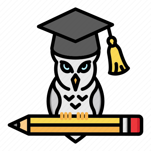 Cap, education, hat, knowledge, owl, pen, pensil icon - Download on Iconfinder
