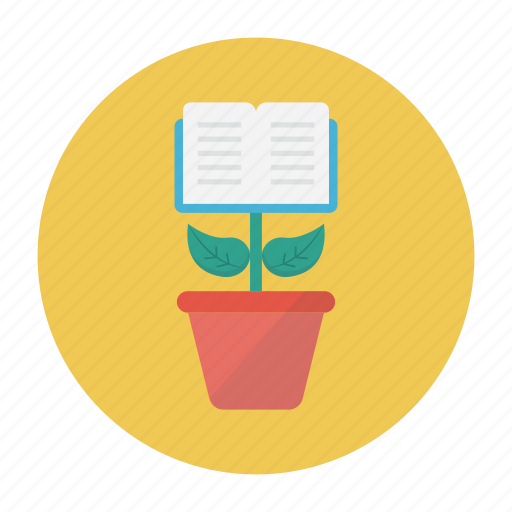 Book, growth, plant, reading, studying icon - Download on Iconfinder