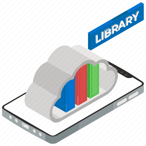 Cloud library, digital library, ebooks, education cloud, elearning, online library icon - Download on Iconfinder