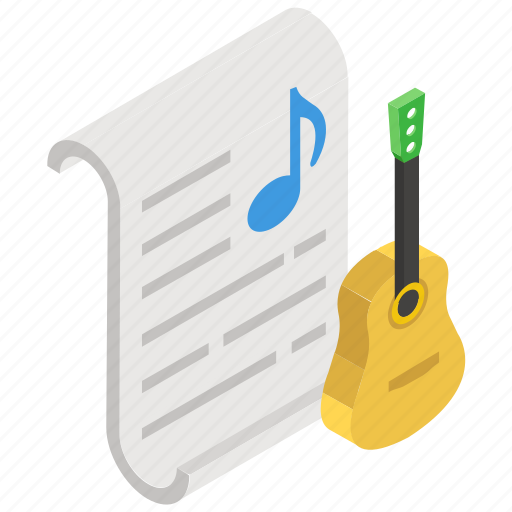 Guitar, lyrics, melody, music, music class, nota, songs icon - Download on Iconfinder