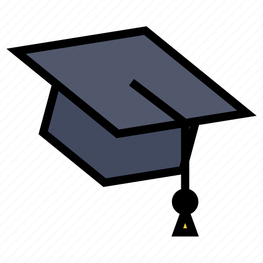 Color, education, graduation, graduation hat, outline icon - Download on Iconfinder