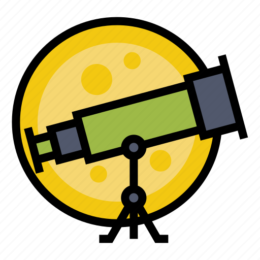 Astronomy, color, education, moon, outline, telescope, zoom icon - Download on Iconfinder
