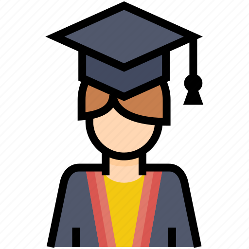 College, color, education, graduation, outline, student icon - Download on Iconfinder