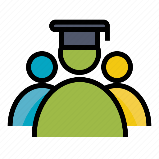College, color, education, group, outline, school, student icon - Download on Iconfinder
