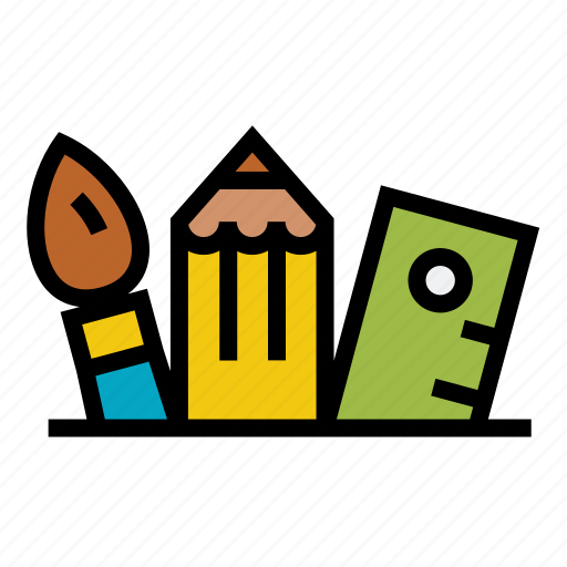 Art, brush, color, education, outline, pencil, rule icon - Download on Iconfinder