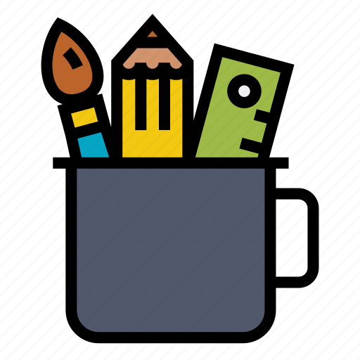 Art, brush, color, draw, education, outline, pencil icon - Download on Iconfinder