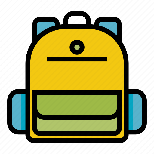 Bag, color, education, equipment, outline, school bag icon - Download on Iconfinder