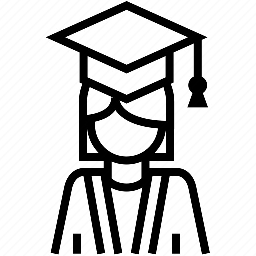 College, education, graduation, outline, student icon - Download on Iconfinder