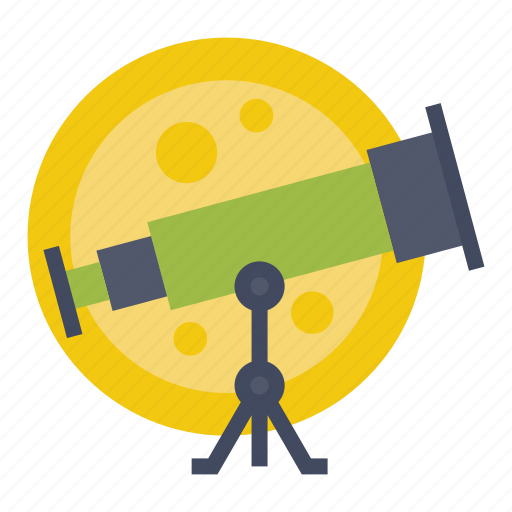 Astronomy, education, flat, moon, school, telescope, zoom icon - Download on Iconfinder