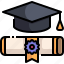 certificate, degree, education, graduation, hat, scholarship, university 