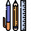 art, education, equipment, office, pencil, ruler, sketch