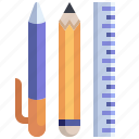 art, education, equipment, pencil, ruler, sketch, tools