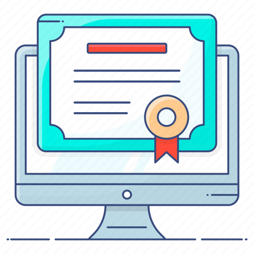 Award certificate, certificate, online, online certificate, online deed, online degree, online diploma icon - Download on Iconfinder