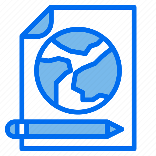 Document, earth, education, file, globe, pen icon - Download on Iconfinder