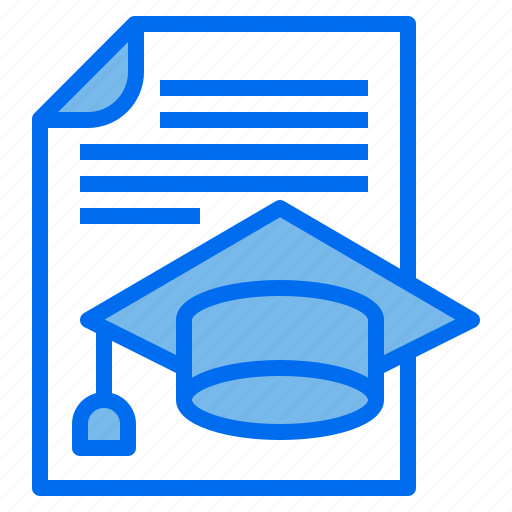 Cap, document, education, file, graduation icon - Download on Iconfinder