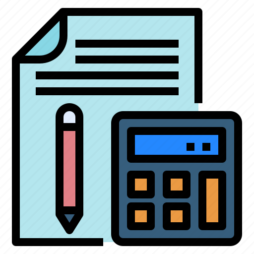 Calculator, document, education, file, pen icon - Download on Iconfinder